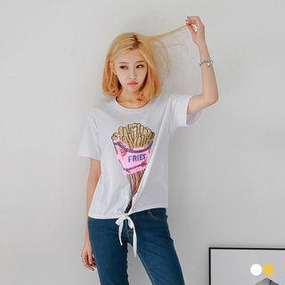 Fries Graphic Tie-hem Tee
