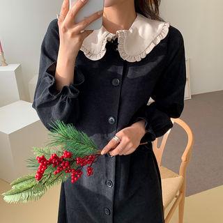 Frilled-collar Shirtdress