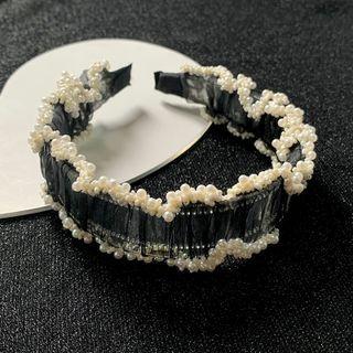 Faux Pearl Wide Hair Band