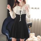 Layered Frill-trim Paneled Minidress