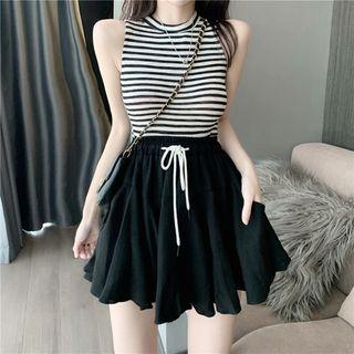 Striped Tank Top / Mini A-line Skort
