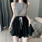 Striped Tank Top / Mini A-line Skort