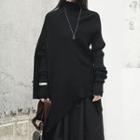 Asymmetric Mock Neck Sweater