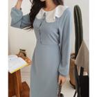 Layered-collar A-line Dress