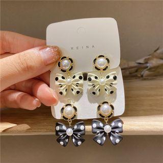 Bow Faux Pearl Faux Pearl Dangle Earring