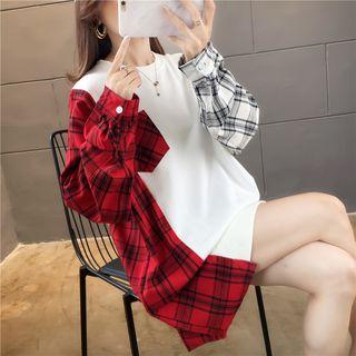Long-sleeve Color-block Striped Pullover