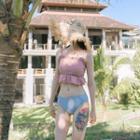 Set Of 3: Tankini Top + Swim Shorts + Pants