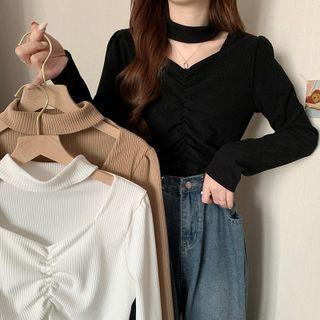 Halter Cut-out Knit Top