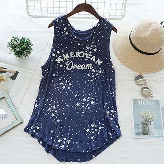 Lettering Star Print Tank Top