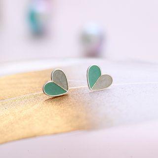 Two-tone Heart Stud