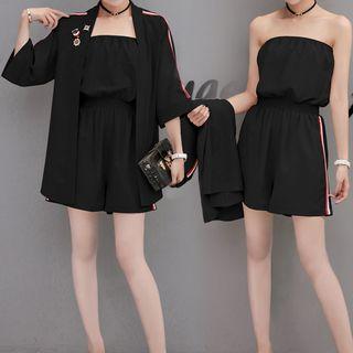 Set: 3/4-sleeve Jacket + Strapless Playsuit