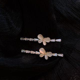 Rhinestone Cat Eye Stone Butterfly Hair Pin