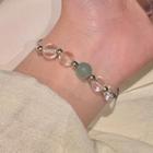 Gemstone Bead Alloy Bracelet 1 Pc - Gemstone Bead Alloy Bracelet - Green - One Size