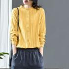 Ruffled Buttoned Blouse
