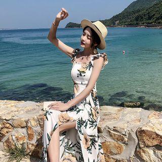 Sleeveless Printed Ruffled Sundress