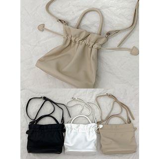 Pleather Bucket Bag With Shoulder Strap