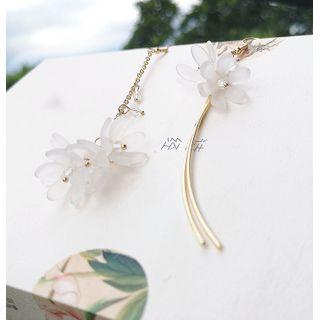 Asymmetrical Flower Drop Earring