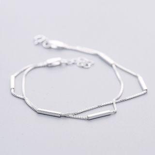 Layered Bar Bracelet Silver - One Size