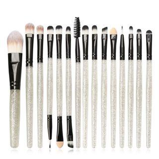 Set Of 15: Glitter Handle Makeup Brush