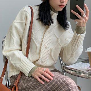 Chunky Knit Mock-neck Cardigan