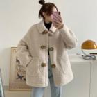 Fleece Button Coat Milky White - One Size
