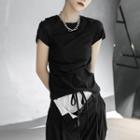 Plain Round-neck Skinny Short Sleeve T-shirt