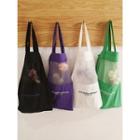 Mesh Panel Lettering Shopper Bag