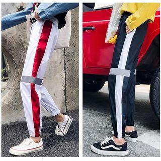 Fleece-lined Color-block Pants