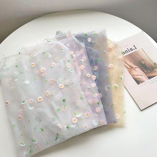 Long-sleeve Embroidered Floral Lace Top