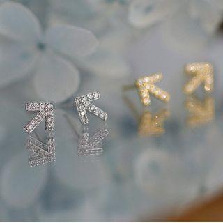 Arrow Rhinestone Sterling Silver Earring