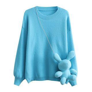 Set: Sweater + Chain Crossbody Bear Plush