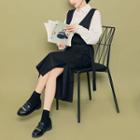 Tie-waist Button-detail Suspender Dress