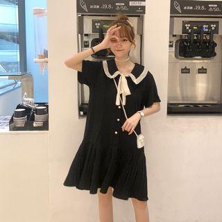 Peter Pan Collar Tie-neck Dress