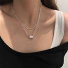 Pendant Layered Sterling Silver Necklace Xl1252 - Silver - One Size