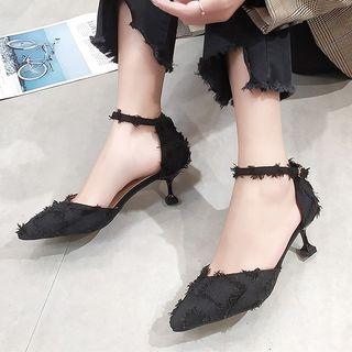 Ankle Strap Fringed Pumps