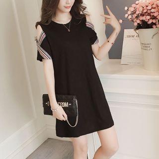Cold Shoulder Short-sleeve Shift Dress