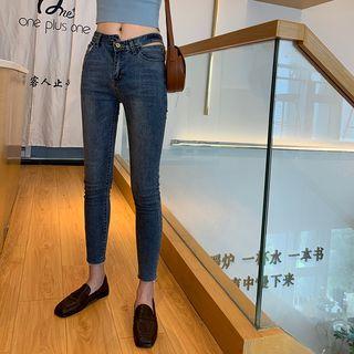 Cutout-waistline Skinny Jeans