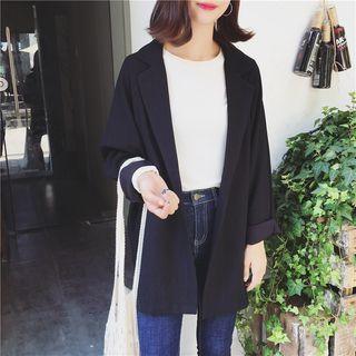 Notched-lapel Open-front Blazer