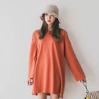 Round-neck Long-sleeve Long Cotton T-shirt