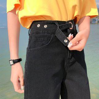 High-waist Straight-fit Denim Shorts