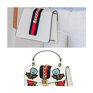 Appliqu  Chain-detail Shoulder Bag