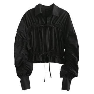 Drawstring Shirred Shirt
