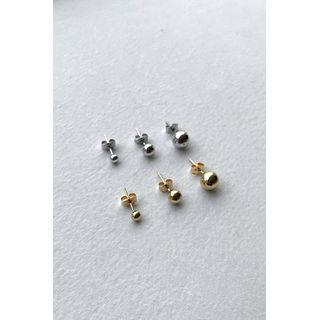 Set Of 3: Plain Ball Ear Studs