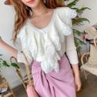 Crochet-trim Slim-fit Cardigan