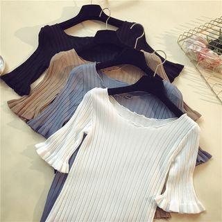 Frill Trim Short-sleeve Sweater