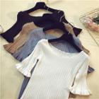 Frill Trim Short-sleeve Sweater
