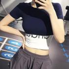Short-sleeve Letter Print Sports Top