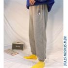 Hand Gesture Embroidered Sweatpants