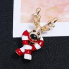 Cherry Deer Brooch Gold & Red - One Size