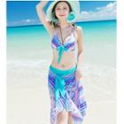 Set: Print Bikini + Fringed Cover-up